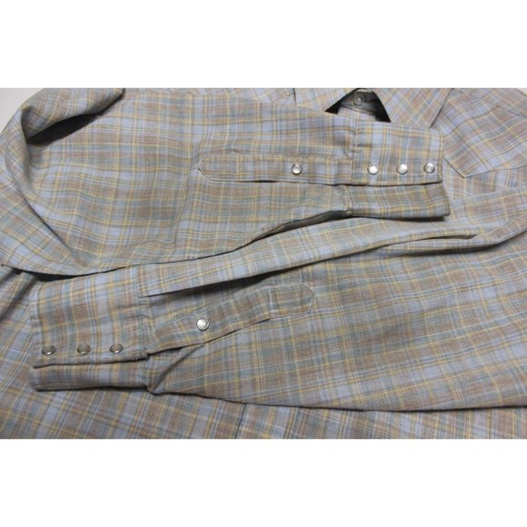 Panhandle Slim men's permanent press plaid Western cowboy pearl snap shirt XXL - Picture 11 of 13